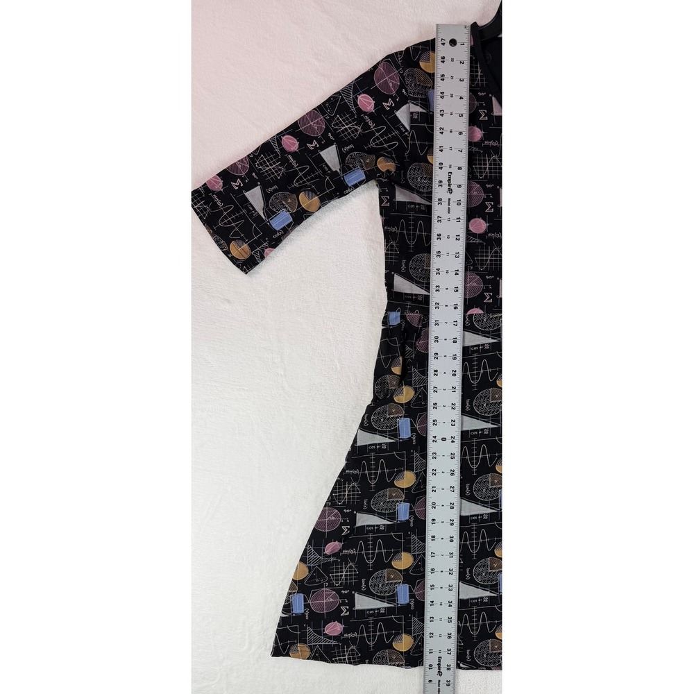 Svaha Math Geometry Dress Womens L Black Formula Print A-Line STEM Teacher Chic - Picture 8 of 12